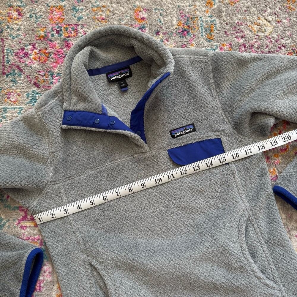 Patagonia Re-Tool Snap-T Fleece Grey Blue Pullover Sweater Women’s Size Small - Picture 6 of 10